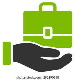 Accounting icon from Commerce Set. Vector style: bicolor flat symbol, eco green and gray colors, rounded angles, white background.