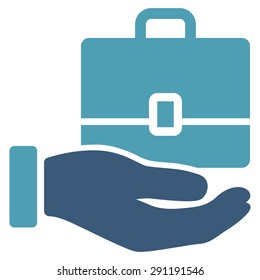 Accounting icon from Commerce Set. Vector style: bicolor flat symbol, cyan and blue colors, rounded angles, white background.