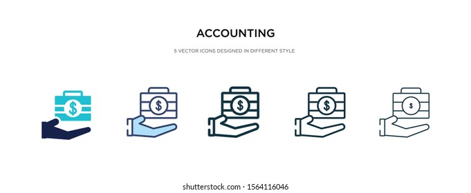 accounting icon in different style vector illustration. two colored and black accounting vector icons designed in filled, outline, line and stroke style can be used for web, mobile, ui