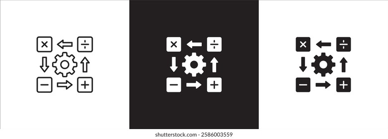 Accounting icon. Finance report icons. Symbol of financial, tax, bill, billing, calculation, calculate, accountant reports, file, document. Vector icon design in thin line and solid.