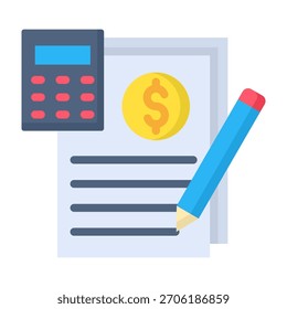 Ícone de contabilidade Design plano Ilustração de vetor