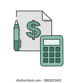 Icono de contabilidad. Estilo plano. Aislado sobre fondo blanco. 