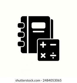 accounting icon, isolated black icon theme learning