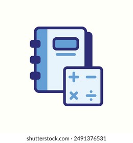 accounting icon, isolated blue icon theme learning