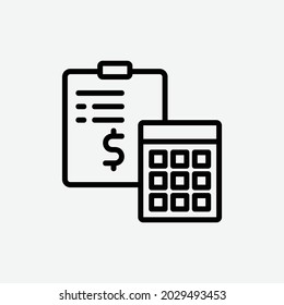  accounting icon, isolated ecommerce outline icon in light grey background, perfect for website, blog, logo, graphic design, social media, UI, mobile app, EPS 10 vector illustration