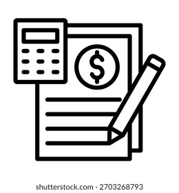 Accounting Icon Line Design Vector Illustration