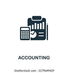 Accounting icon. Monochrome simple Business Management icon for templates, web design and infographics