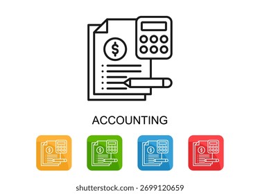 Icono de contabilidad Ilustración vectorial multicolor