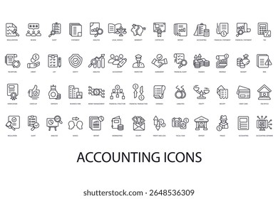 ícone de contabilidade definir coleção estilo .design com plano de fundo