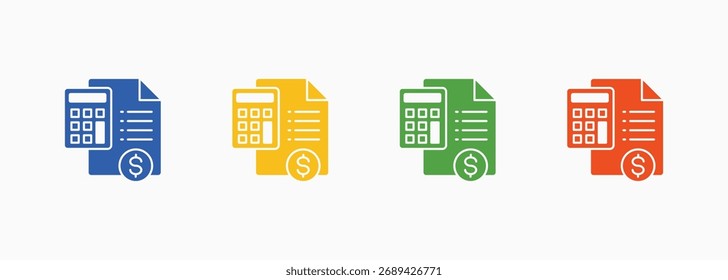 Accounting Icon Set Color Multiple Style Collection
