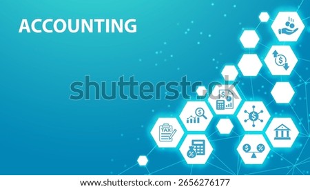 Accounting icon set. Containing financial statement, accountant, financial audit, invoice, tax calculator, business firm, tax return, income and balance sheet icons. Solid icon collection.