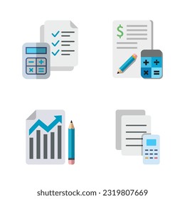 accounting icon set design vector