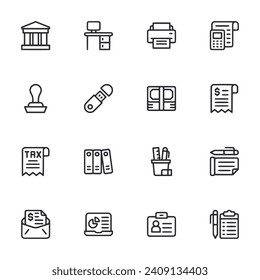 Accounting icon set isolated on white