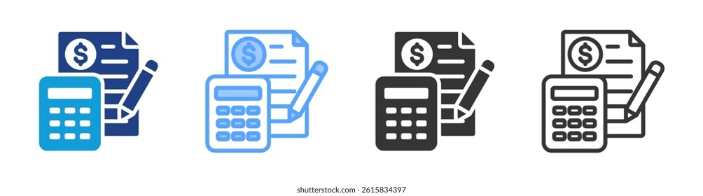 Accounting icon set multiple style collection