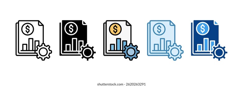 Conjunto de iconos de contabilidad Colección de estilos múltiples