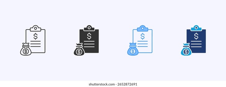 Ícone de Contabilidade Definir Coleção de Vários Estilos