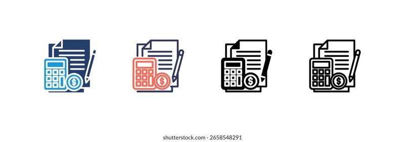 Conjunto de iconos de contabilidad colección de estilos múltiples