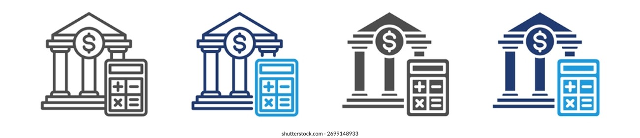 accounting icon set multiple style