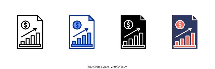 Accounting icon set multiple style collection