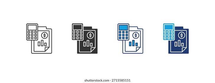 Conjunto de iconos de contabilidad Colección de estilos múltiples