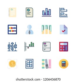 accounting icon set. vector set about report, calculating, document and finance book icons set.