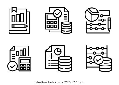 Conjunto de iconos de contabilidad colección de vectores para empresas