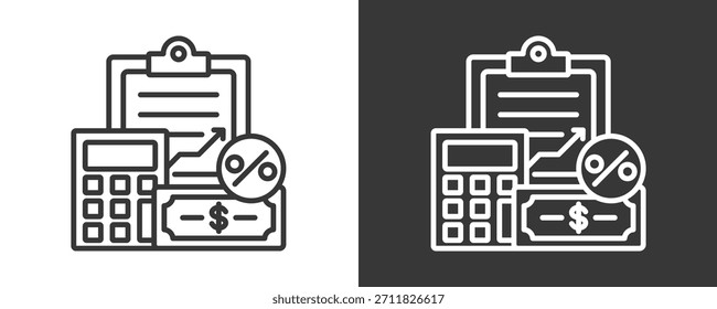 Accounting Icon Set Vector Collection Isolated In Black And White