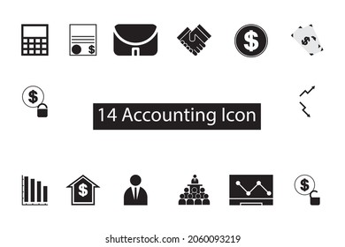 accounting icon set.office,finance,banking use.adobe illustraton