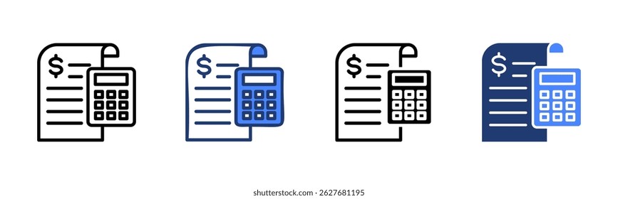 Accounting icon sheet multiple style collection