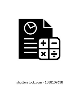 accounting icon Vector icon in black flat design on white background