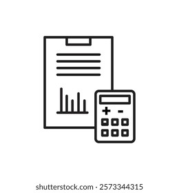 Accounting icon Vector flat thin line illustration