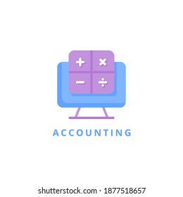 ilustración del vector de icono de contabilidad. diseño plano de icono de contabilidad.