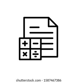 accounting icon Vector icon in lineart style on white background