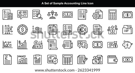 Accounting Icon Vector Set, Finance Audit Budget Graphics
