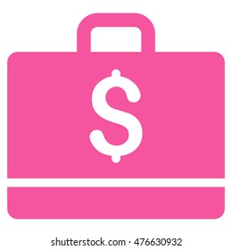 Accounting icon. Vector style is flat iconic symbol with rounded angles, pink color, white background.