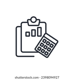 accounting icon. vector.Editable stroke.linear style sign for use web design,logo.Symbol illustration.