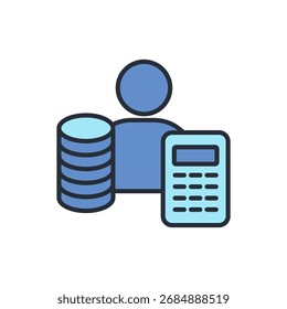 accounting icon.Editable stroke.linear style Zeichen für die Verwendung Web-Design, logo.Symbol-Illustration.