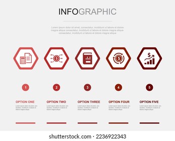 accounting icons Infographic design template. Creative concept with 5 options