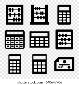 Accounting icons set. set of 9 accounting filled icons such as calculator, abacus, calclator