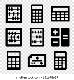 Accounting icons set. set of 9 accounting filled icons such as abacus, calculator, calclator
