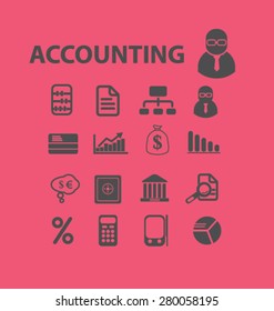 accounting icons set, vector