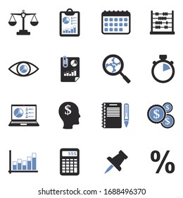 Accounting Icons. Two Tone Flat Design. Vector Illustration.