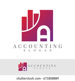 accounting initial Letter A Logo design
