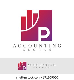accounting initial Letter P Logo design