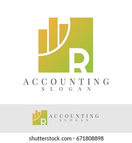 accounting initial Letter R Logo design