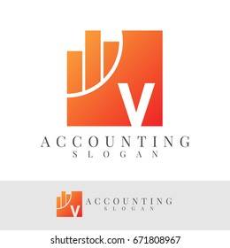 accounting initial Letter V Logo design