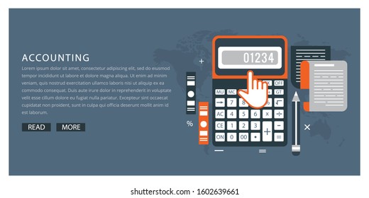 Accounting or investing concept with "Accounting" financial investment icons