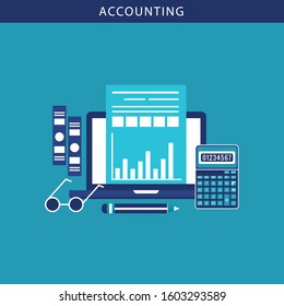 Accounting or investing concept with "Accounting" financial investment icons