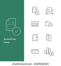 Accounting and invoice icon set