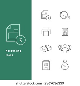 Accounting and invoice icon set